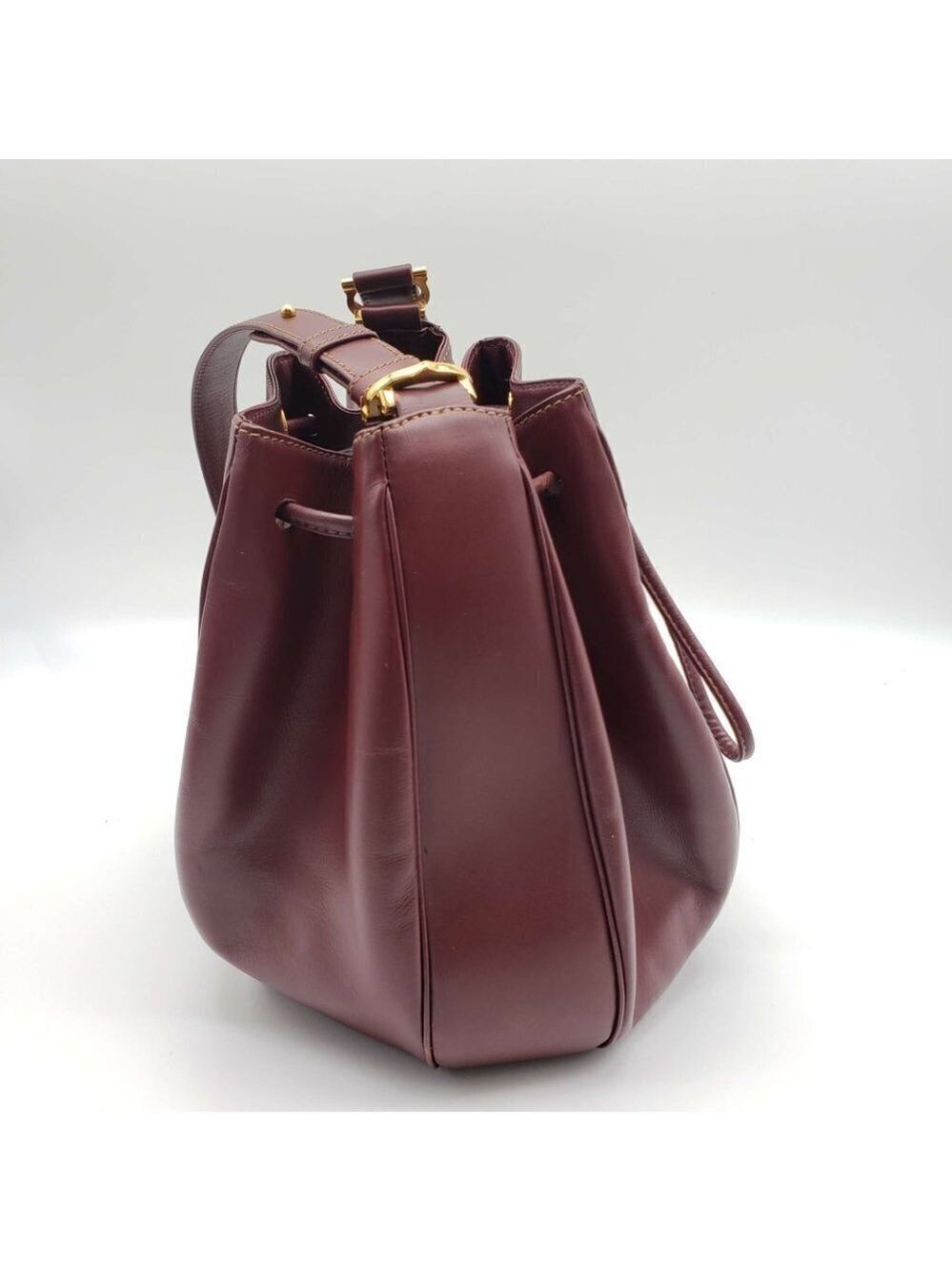 100% Authentic Must De Cartier Bordeaux Leather Shoulder Bag - Picture 5 of 16